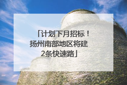 计划下月招标！扬州南部地区将建2条快速路